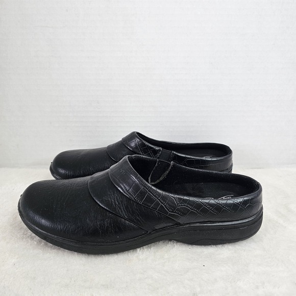easy street Shoes - Easy Street Clog Casual Shoes Black Women's 8.5M Leather Slip-On